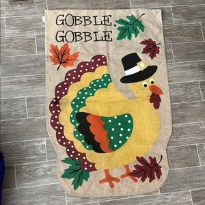 Festive Turkey Gobble Gobble Flag